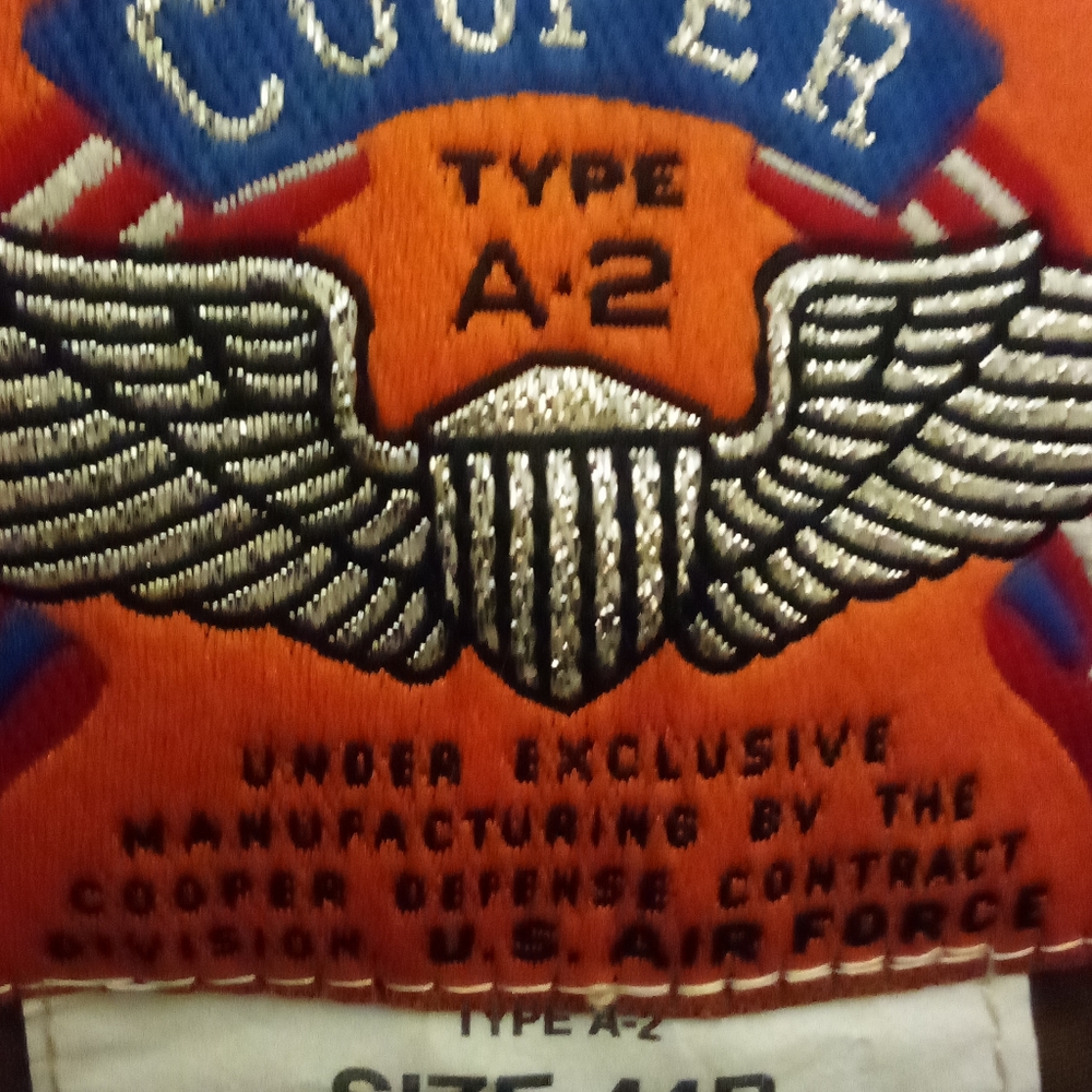 100 % goatskin leather Cooper A2 Bombed coat in perfect condition size Med